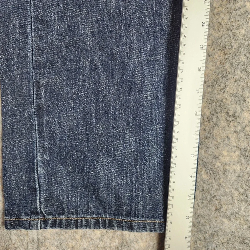 Levis 559 Button Fly Jeans Men 34x34 Blue Dark Wash Denim Whisker Faded Relaxed